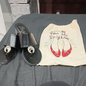 Brighton Black Leather Sandals